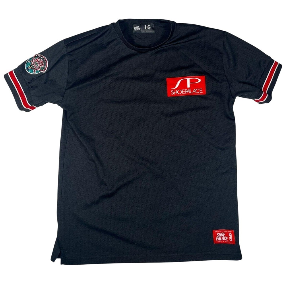Shoe Palace Athletic T-Shirt Jersey Style Patch Logo‎ Black Trim LG Workwear 93
